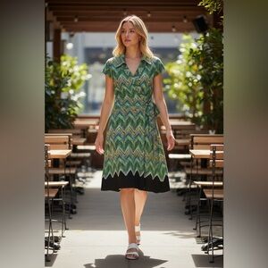 Sandra Darren wrap dress size 8 with collar